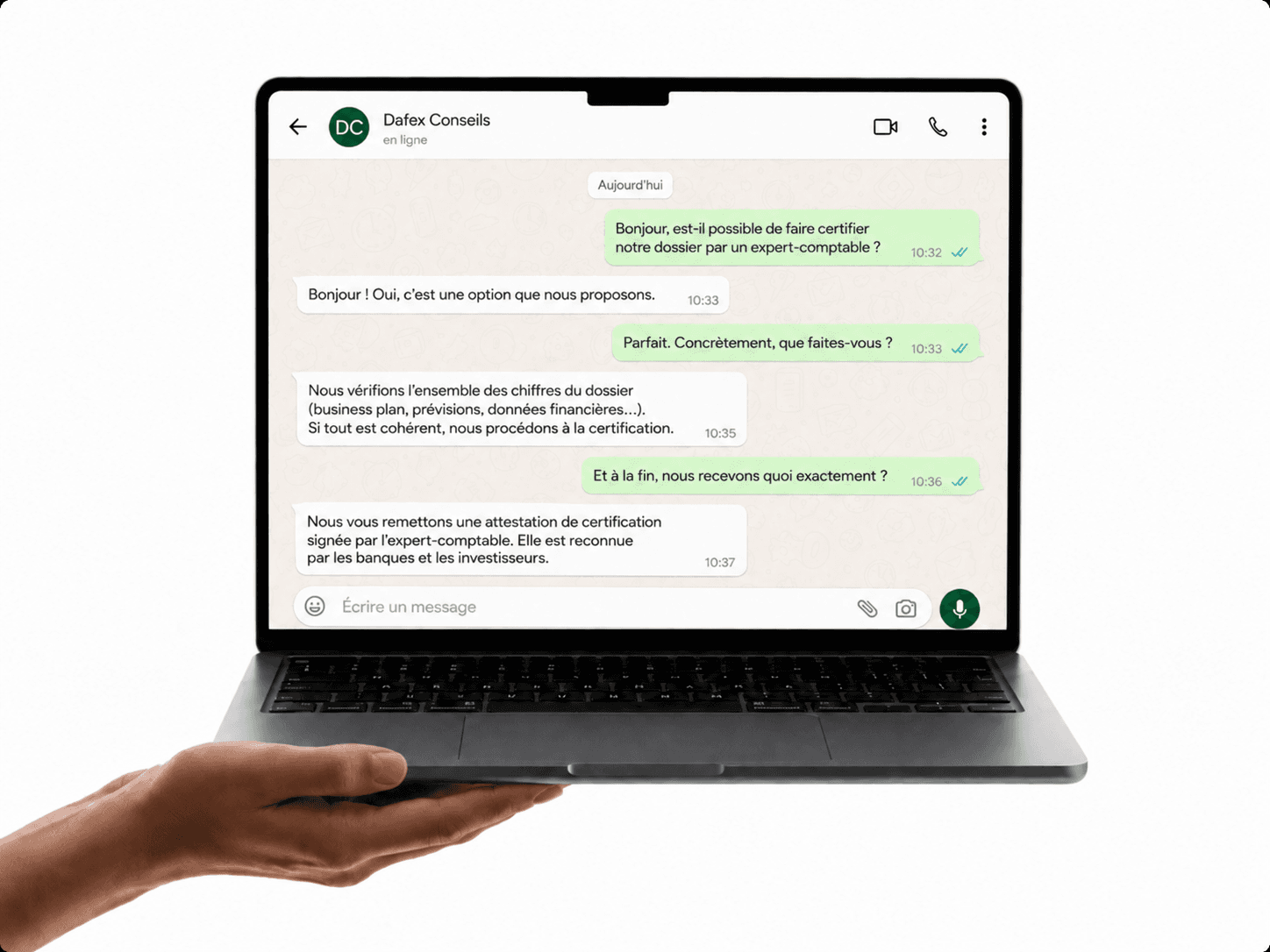 Interface Previa : attestation de l'expert-comptable sur le dossier